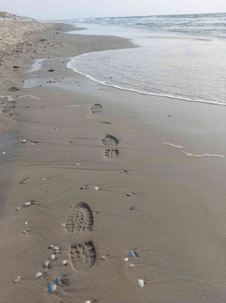 Voetstappen in het water